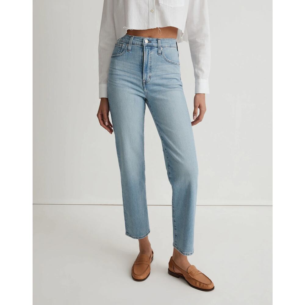 Madewell The Perfect Vintage Straight Jeans in Cliffview Wash Blue Size 23 NWT